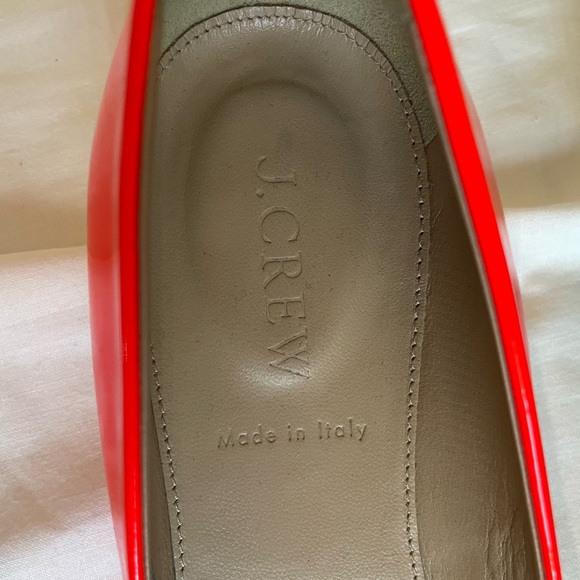 Neon Orange Patent J Crew block heel flats - Picture 3 of 6